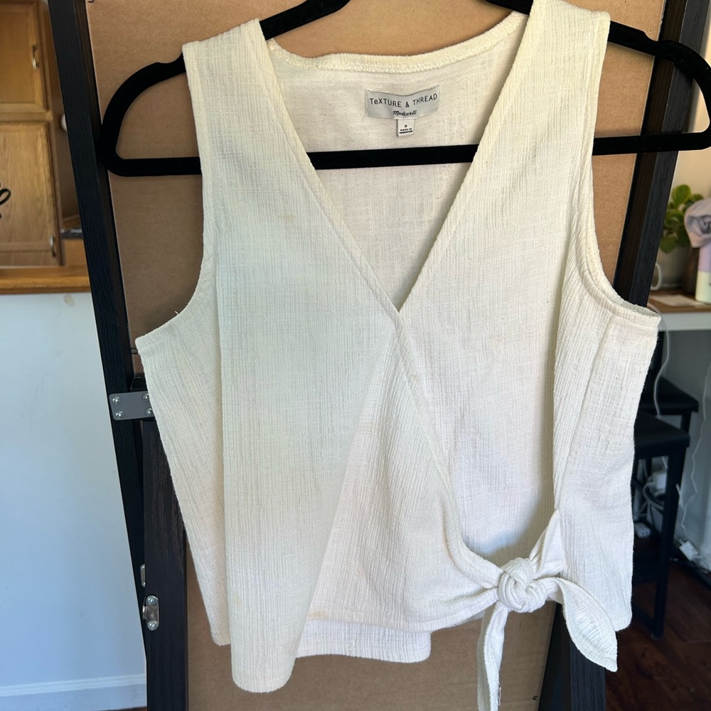 Madewell Women's Cream Wrap Top